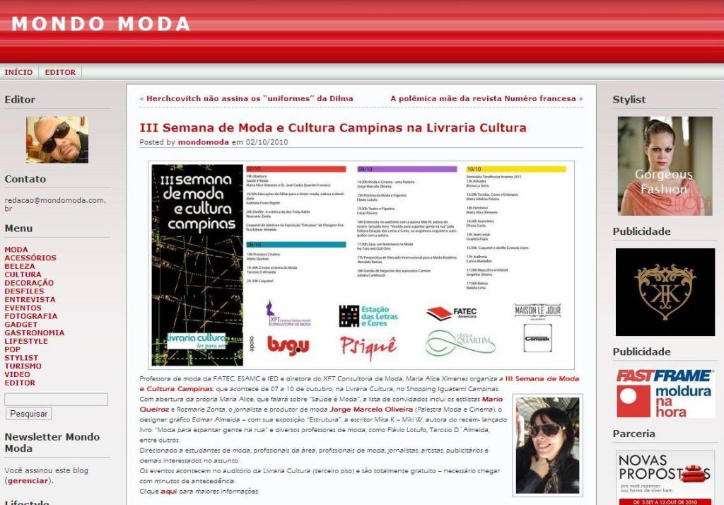 III Semana de Moda e Cultura – MONDO MODA&nbsp;(2010)